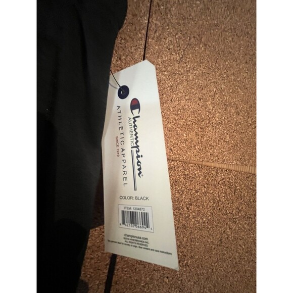 Champion Men's Open Bottom Jersey Pants #1204872 NWT Black Size L Zip Pocket - Picture 4 of 9